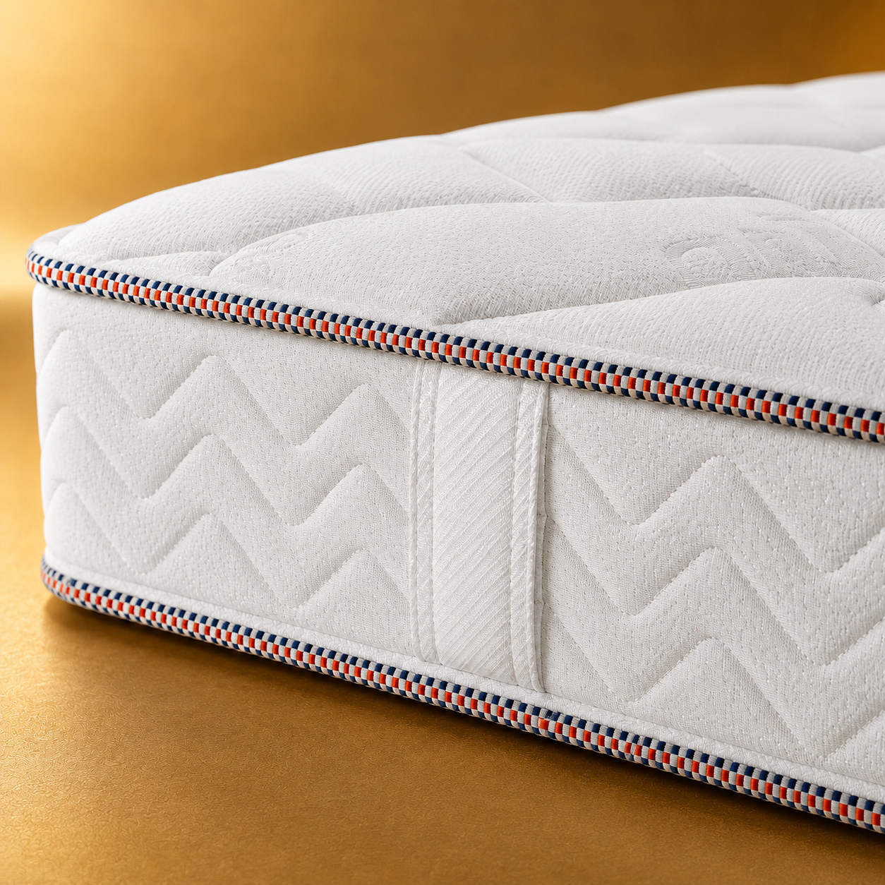 Détail du matelas Bultex DUNK avec coutil matelassé et poignées latérales