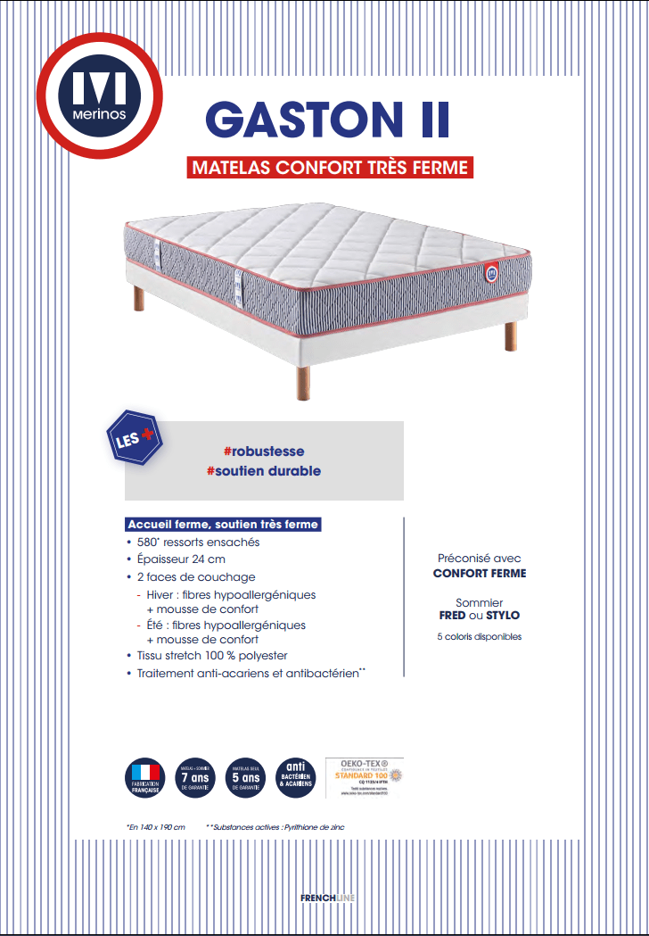 Matelas MERINOS GASTON - Centrale literie